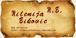 Milenija Biković vizit kartica